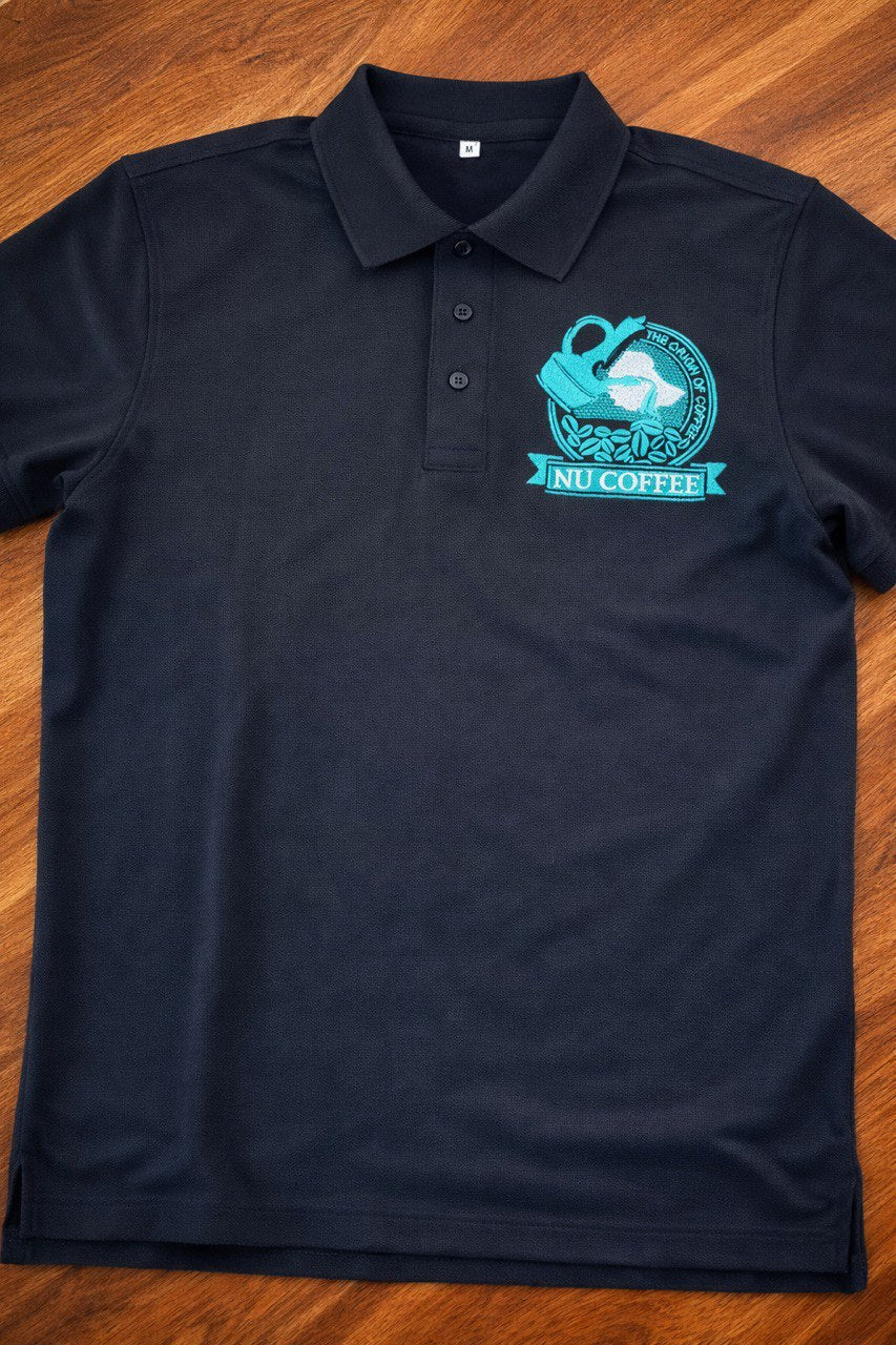 Nu Coffee Black Polo Shirt - Logo Detail