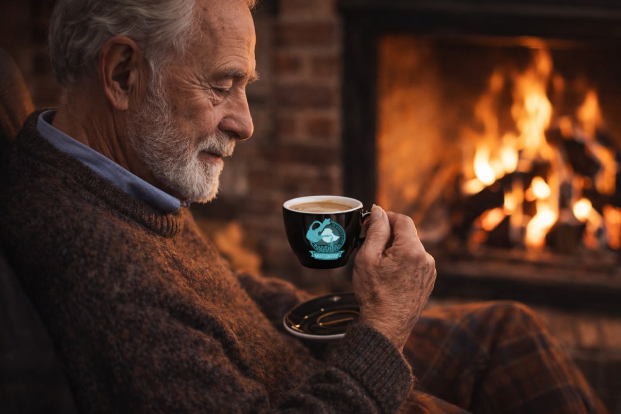 Nu Coffee Black Ceramic Cup - Fireplace