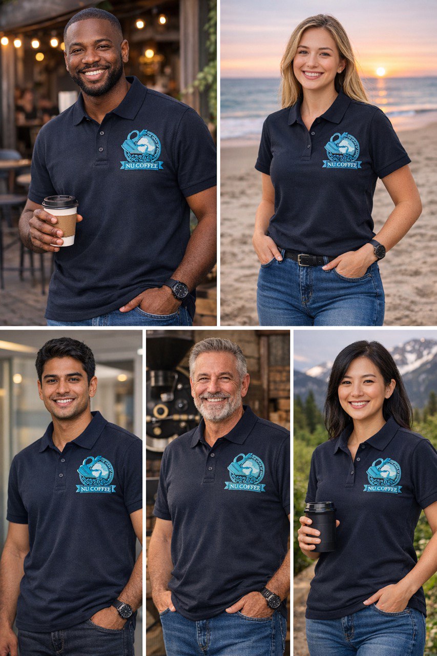 Nu Coffee Black Polo Shirt - Lifestyle Grid