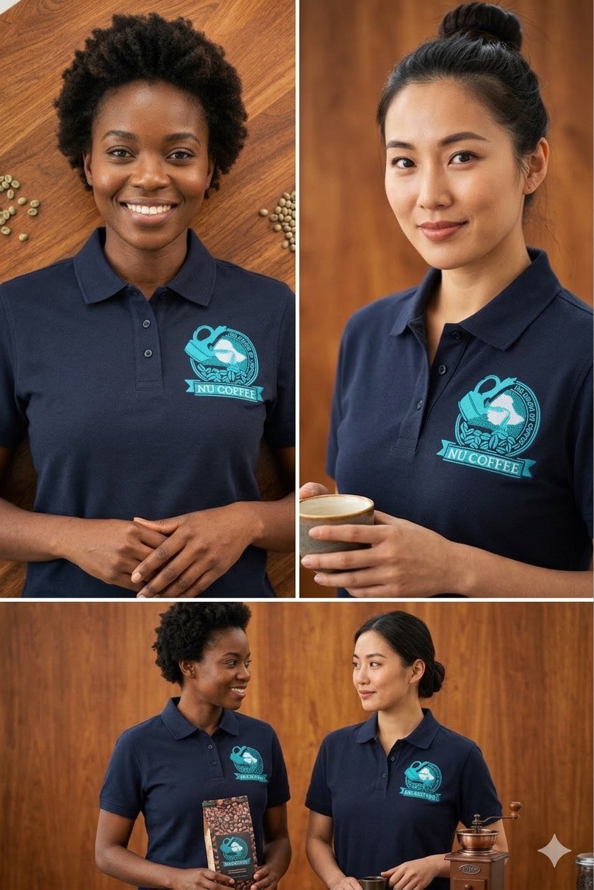 Nu Coffee Black Polo Shirt - Women Lifestyle