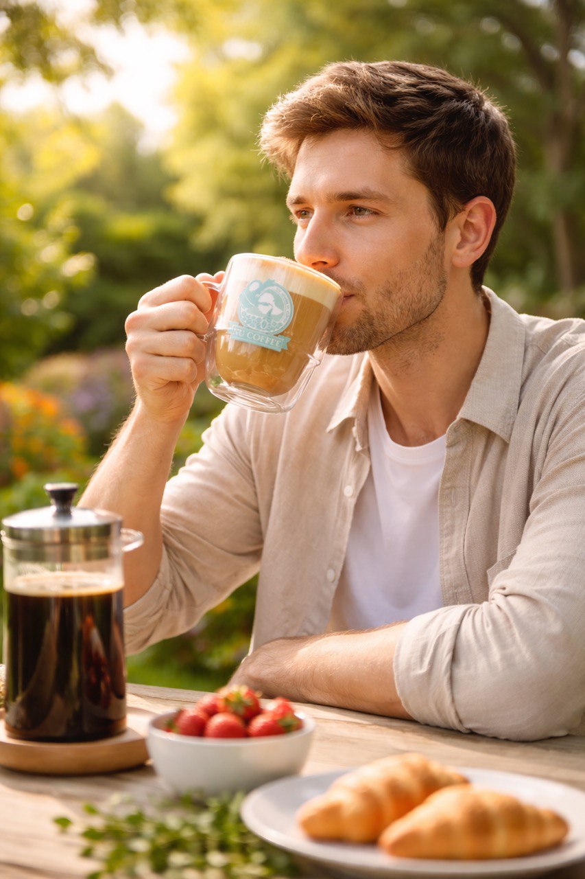 Nu Coffee Double-Wall Glass Cup - Morning Garden